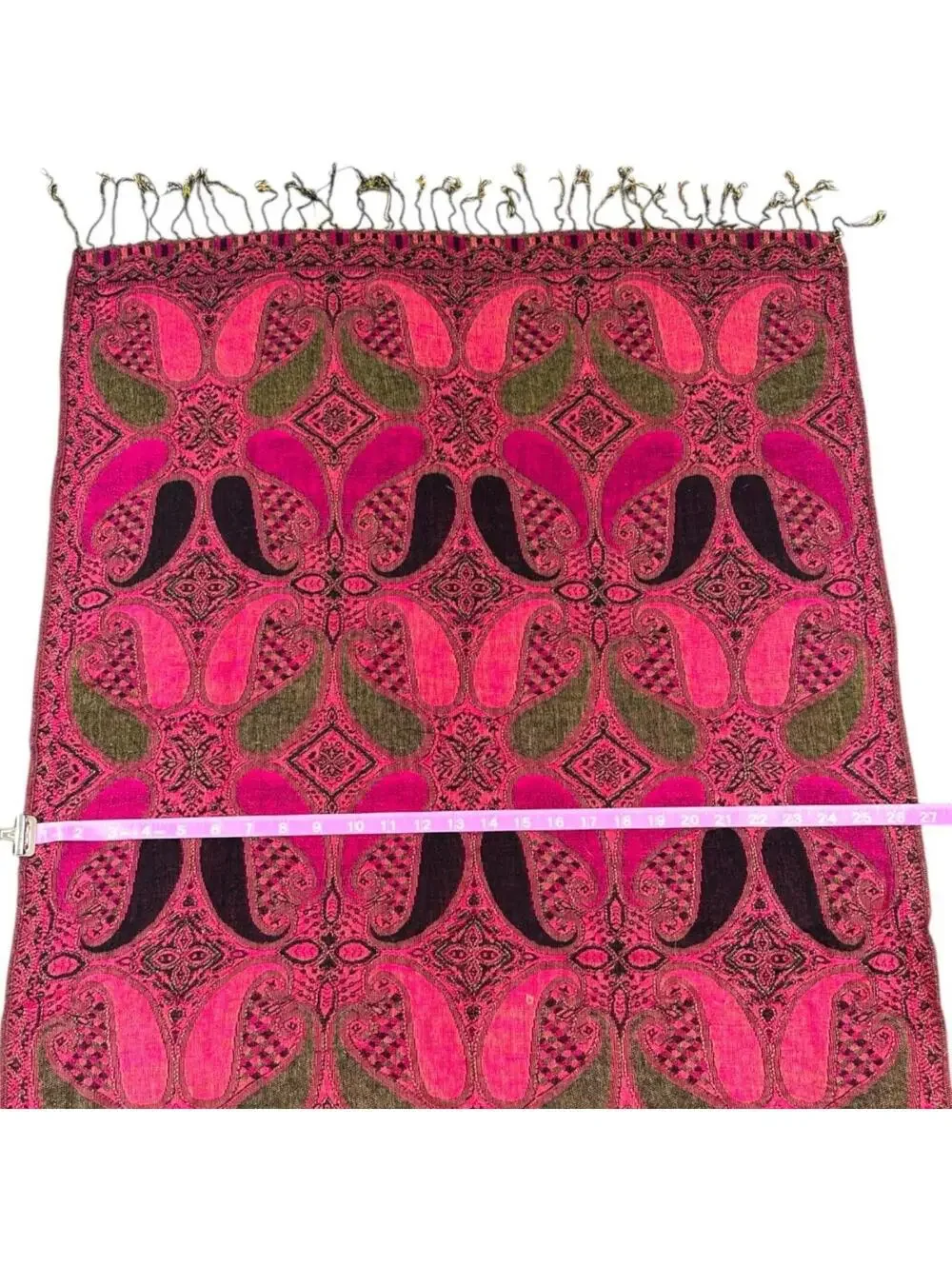 Pink & Green Pashmina Scarf